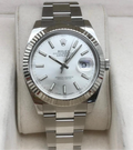 Rolex Datejust M126334-0009 , 41mm diameter, automatic, white dial, bar scale, classic bezel description
